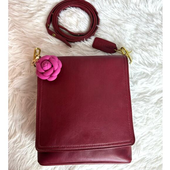 Vintage COACH y2k Legacy Red Glove Tanned Leather Flap BAG Crossbody Purse 9821 - Picture 1 of 11
